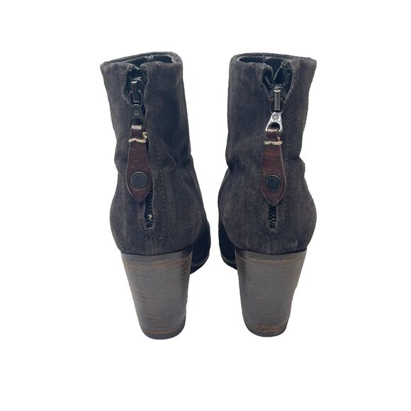 RAG AND BONE Newbury Black Suede Zip Up Bootie Womens Size EU 36.5/US 6.5 - Picture 4 of 10